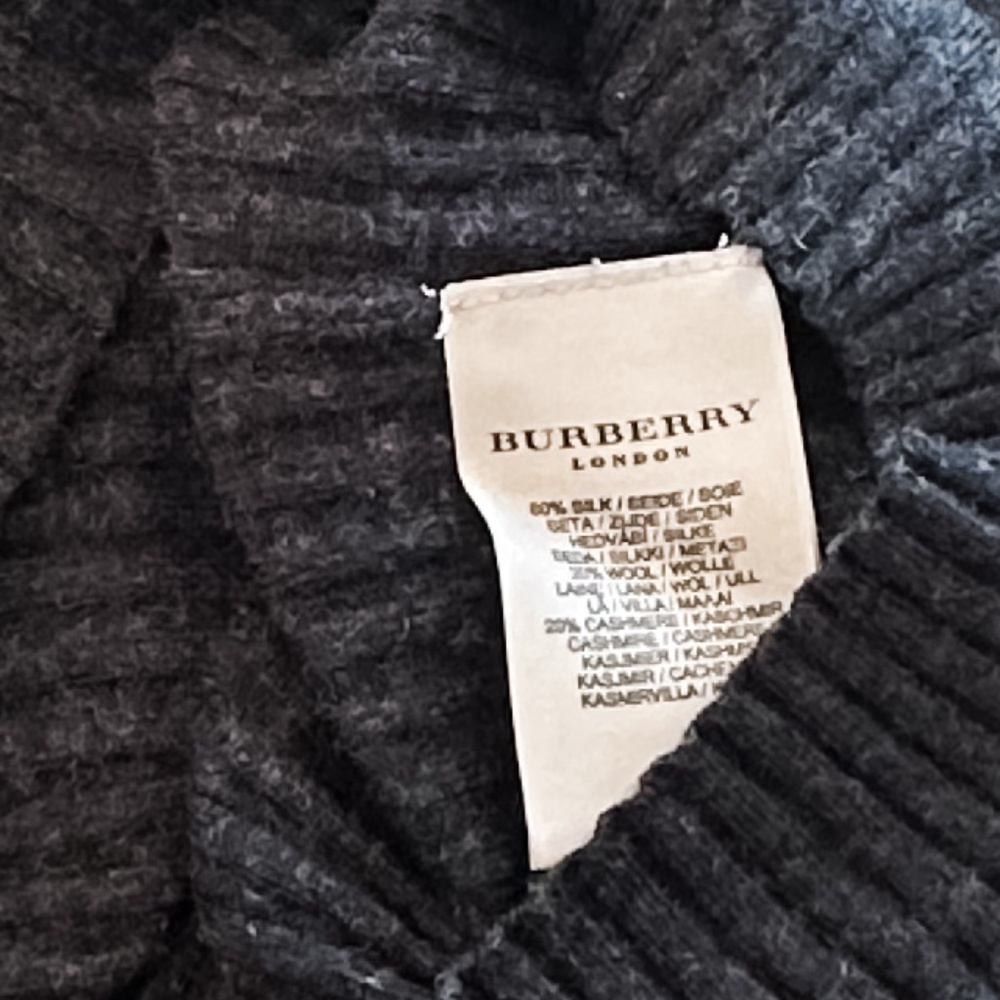 ✨ Burberry Ribbed Turtleneck Sweater ✨ Silk Wool Cashmere Blend | Size Large - Picture 5 of 5